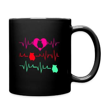 Chinchilla Geschenk Südamerika Nagetier Haustier - Tasse einfarbig - Schwarz - Rechts
