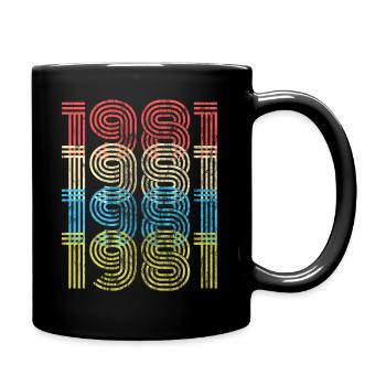 Année de naissance 1981 - Anniversaire au look vintage rétro - Mug uni - noir - Droite