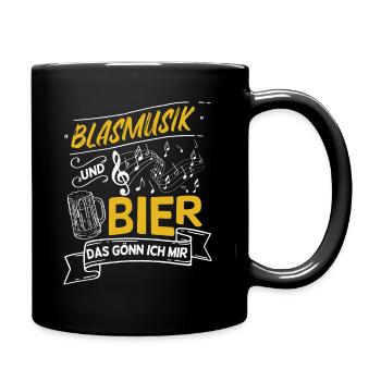 Blasmusik and beer I treat myself to beer tent - Full Colour Mug - black - Right