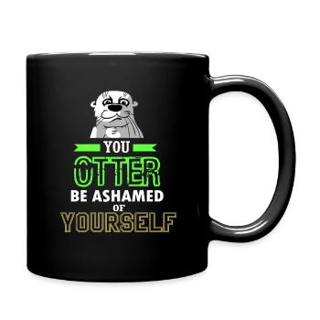 Otter Frettchen Marder Wasser Seeotter Biber Süß - Tasse einfarbig - Schwarz - Rechts
