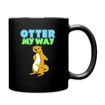Otter Frettchen Marder Wasser Seeotter Biber Süß - Tasse einfarbig - Schwarz - Rechts