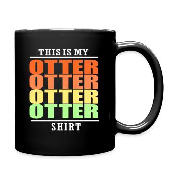 Otter Frettchen Marder Wasser Seeotter Biber Süß - Tasse einfarbig - Schwarz - Rechts