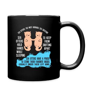 Otter Frettchen Marder Wasser Seeotter Biber Süß - Tasse einfarbig - Schwarz - Rechts