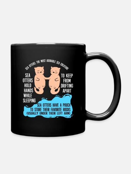 Otter Frettchen Marder Wasser Seeotter Biber Süß - Tasse einfarbig - Schwarz