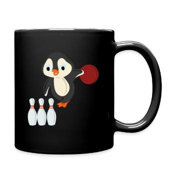 Bowling penguin - Full Colour Mug - black - Right