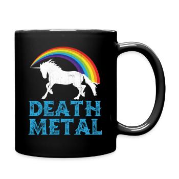 Death Metal Einhorn - Tasse einfarbig - Schwarz - Rechts