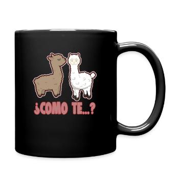 Como te llamas - divertido / lustig llama español - Tasse einfarbig - Schwarz - Rechts