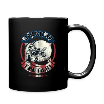 American Fußball-Design - Tasse einfarbig - Schwarz - Rechts