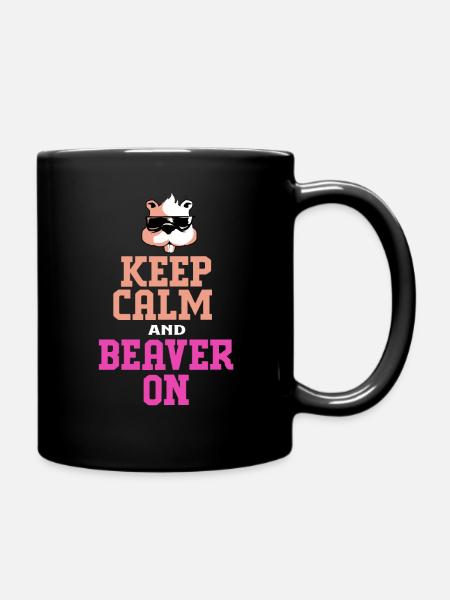 Biber Zweideutig Holz Baum Damm Dachs Otter - Tasse einfarbig - Schwarz