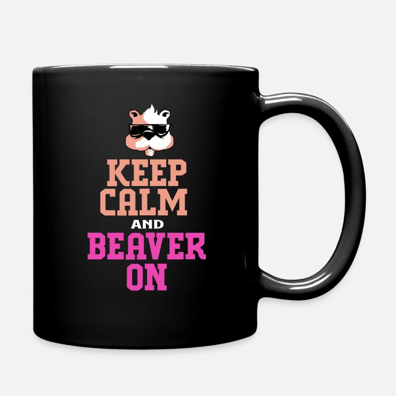 Biber Zweideutig Holz Baum Damm Dachs Otter - Tasse einfarbig - Schwarz