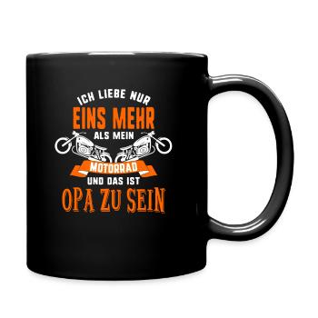 Opa Motorrad - Tasse einfarbig - Schwarz - Rechts