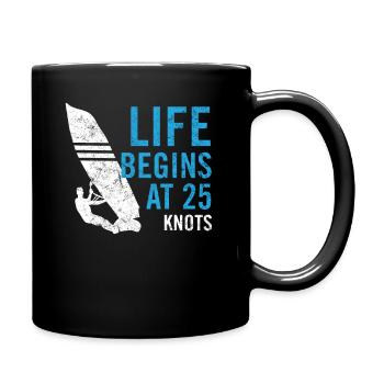 Windsurf Design Windsurfer Witz - Tasse einfarbig - Schwarz - Rechts