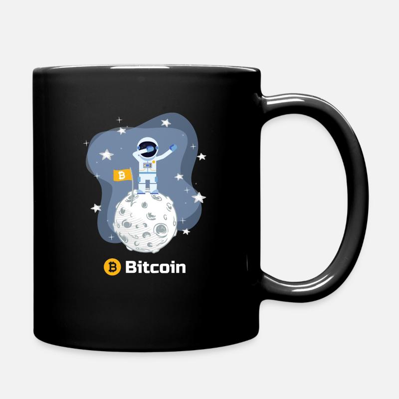 lustiger crypto Bitcoin moon Astronaut Dabbing - Tasse einfarbig - Schwarz