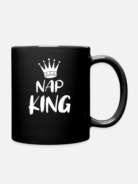 Nap King - Ensfarvet krus - sort