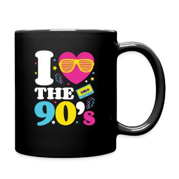 Liebe die 90er Jahre; Retro TShirt 1990er Jahre 90er Jahre Party - Tasse einfarbig - Schwarz - Rechts