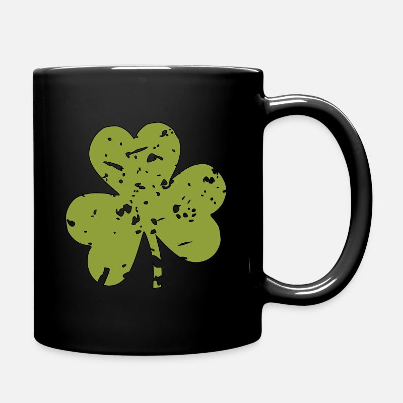 QUATRE FEUILLES DE TRÈFLE-FOUR-LEAF CLOVER - Mug uni - noir