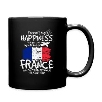 Frankreich - Tasse einfarbig - Schwarz - Rechts