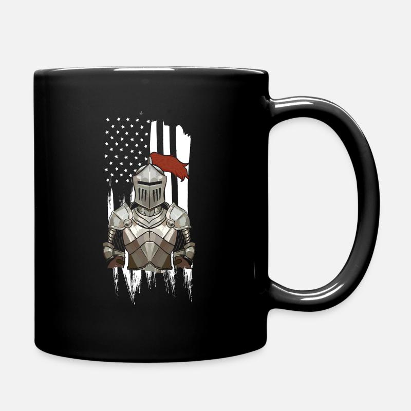 Knight gift medieval battle armor horse - Full Colour Mug - black