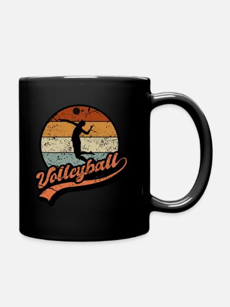 volleyball Vintage - Tasse einfarbig - Schwarz