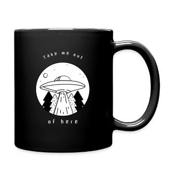 Alien Ufo - Tasse einfarbig - Schwarz - Rechts