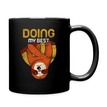 Faultier Motivation - Tasse einfarbig - Schwarz - Rechts