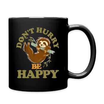 Sloth Happy gift - Full Colour Mug - black - Right