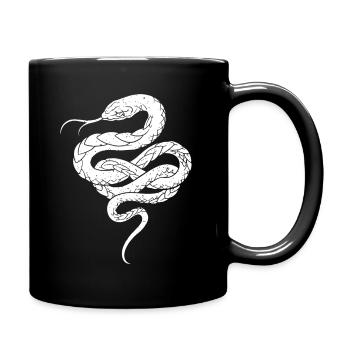 Schlange - Tasse einfarbig - Schwarz - Rechts