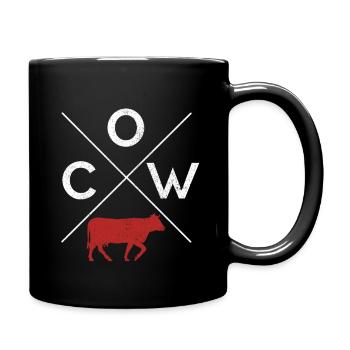 COW cow cattle bull dairy cow calf farmer gift - Full Colour Mug - black - Right