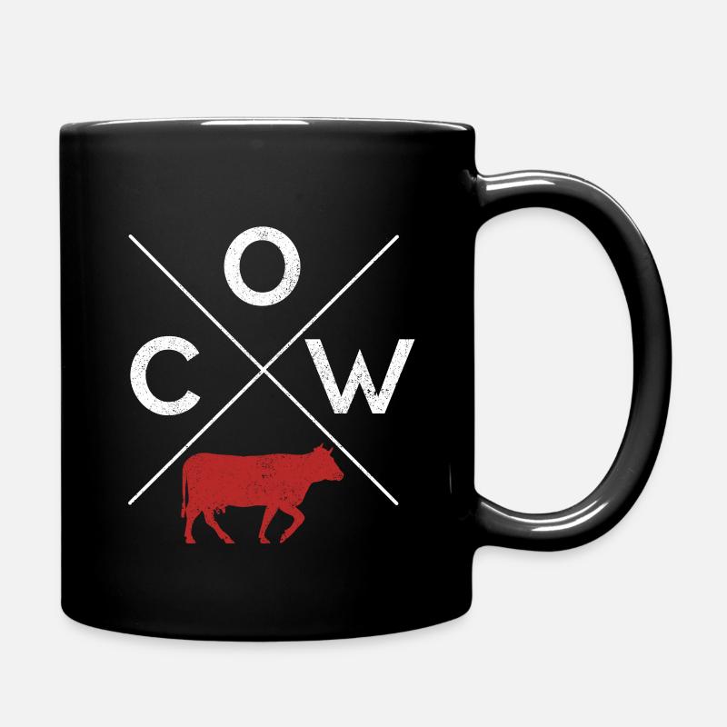 COW Kuh Rind Stier Milchkuh Kalb Bauer Geschenk - Tasse einfarbig - Schwarz