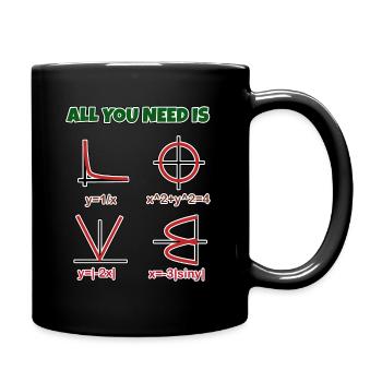 Amour, maths - coeur sous forme de formule et graphique - Mug uni - noir - Droite