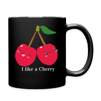 Cherry cherry tree fruit fruit love gift love - Full Colour Mug - black - Right