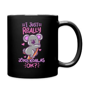 Koala - Tasse einfarbig - Schwarz - Rechts