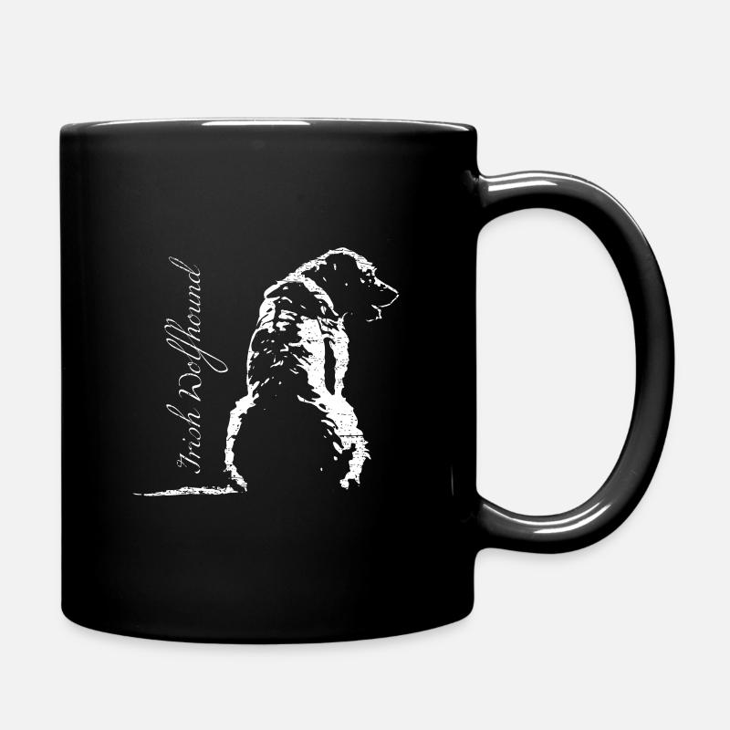 Irischer Wolfshund süßer Hundewelpe - Tasse einfarbig - Schwarz