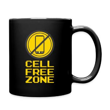 Cadeau Cool Cell Free Zone - Mug uni - noir - Droite