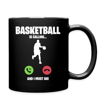 Basketball ruft an ich muss los Geschenk Anrufen - Tasse einfarbig - Schwarz - Rechts