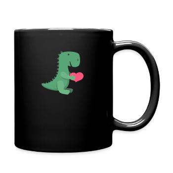 Amoureux Dino Trex cadeau de coeur - Mug uni - noir - Droite