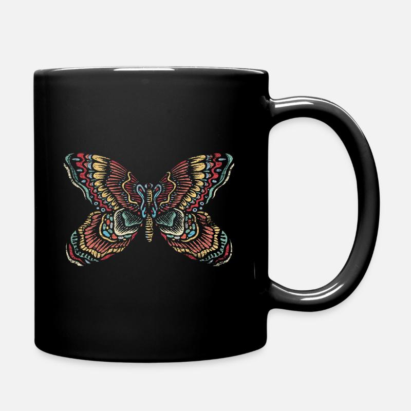 Schmetterling Insekten - Tasse einfarbig - Schwarz