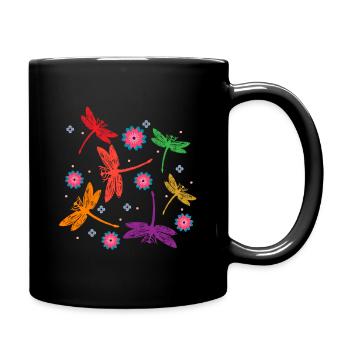 Libellen Tiere - Tasse einfarbig - Schwarz - Rechts