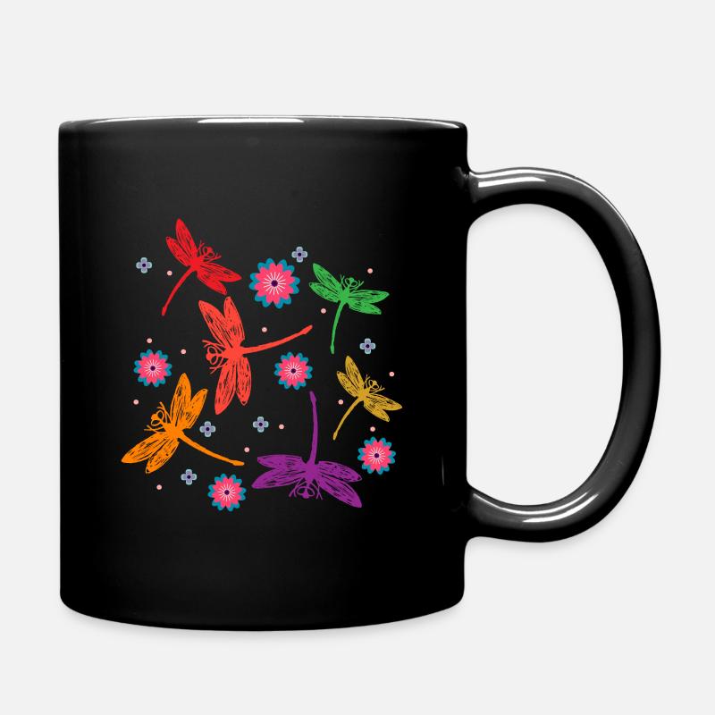 Libellen Tiere - Tasse einfarbig - Schwarz