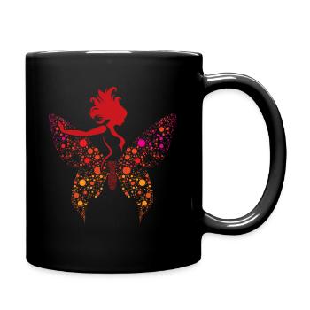 Schmetterling Frau Eleganz - Tasse einfarbig - Schwarz - Rechts