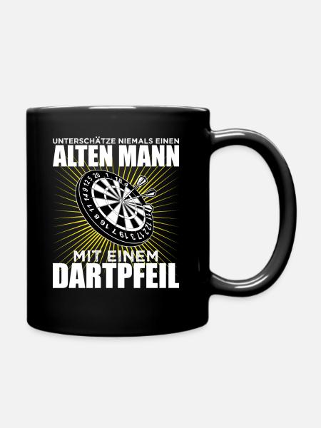 Darts Dartboard Dart | Geschenkidee Opa Rentner - Tasse einfarbig - Schwarz