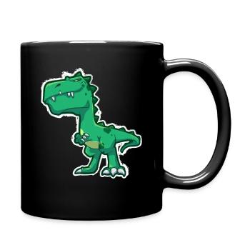 Green Dinosaur - Full Colour Mug - black - Right