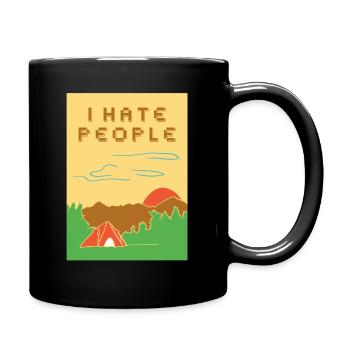 Ich hasse Menschen - Tasse einfarbig - Schwarz - Rechts