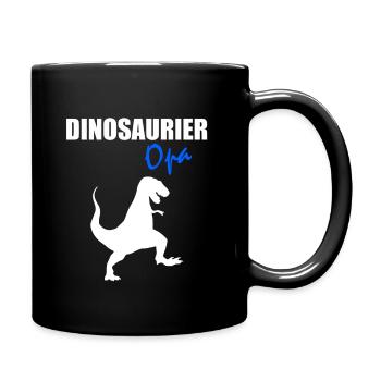 Dinosaurier Opa Geschenkidee - Tasse einfarbig - Schwarz - Rechts