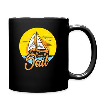 Sailors sail captain ship boat sailboat - Full Colour Mug - black - Right