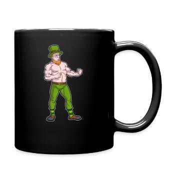 St. Patricks Day Irischer Boxer Conor Leprechaun - Tasse einfarbig - Schwarz - Rechts