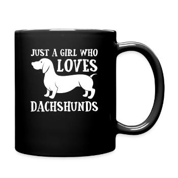 Juste une fille qui aime les teckels - Mug uni - noir - Droite