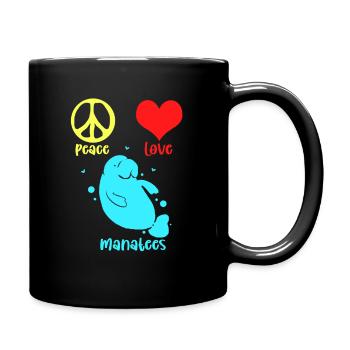Manatee Dugong Sea Pig Sirenia Manatee - Full Colour Mug - black - Right