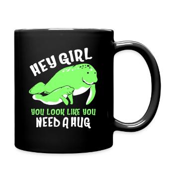 Manatee Dugong Sea Pig Sirenia Manatee - Full Colour Mug - black - Right