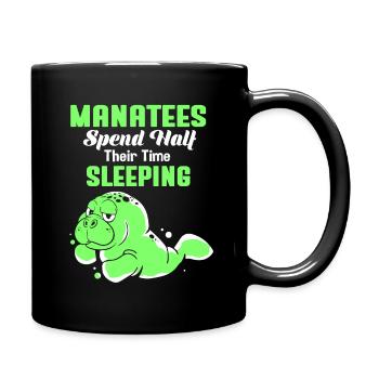 Manatee Dugong Sea Pig Sirenia Manatee - Full Colour Mug - black - Right